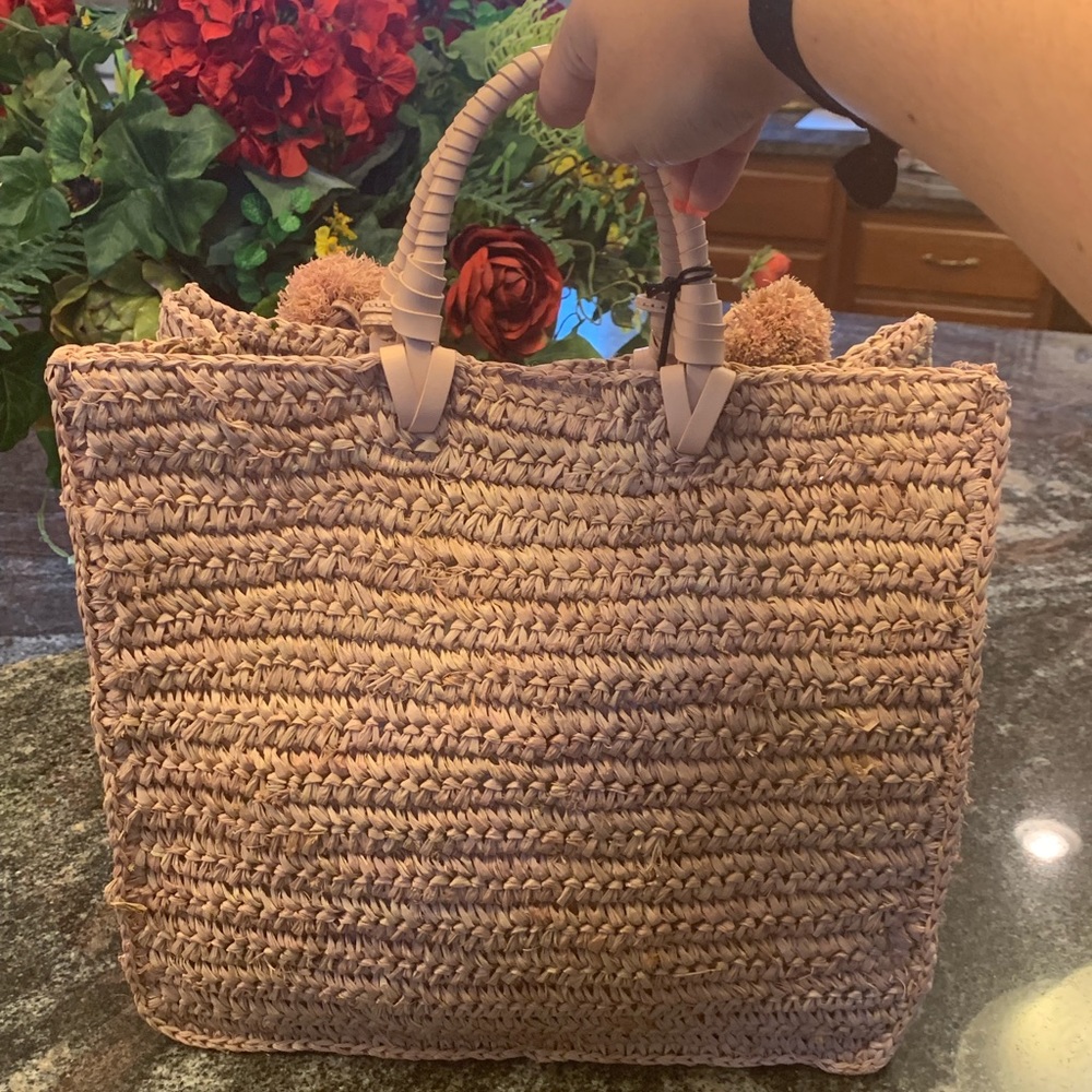 { Loeffler Randall } Straw Travel Tote in Pink - Picture 5 of 8